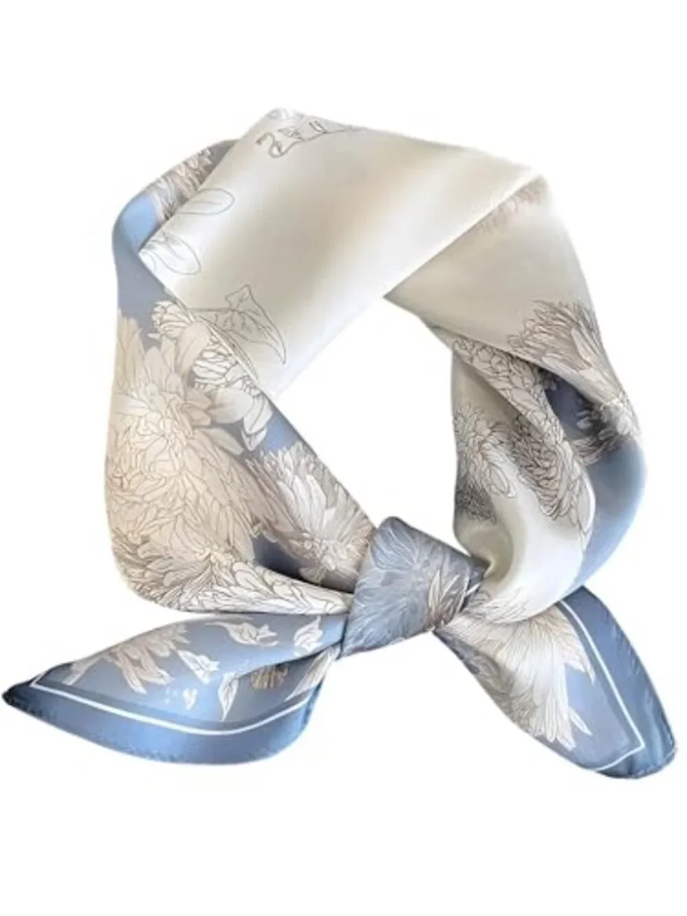 100% Mulberry Silk Lightweight Square Neckerchief Scarf 21